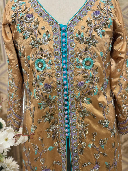 ✨Golden Whisper - A Partywear bridesmaid Dress