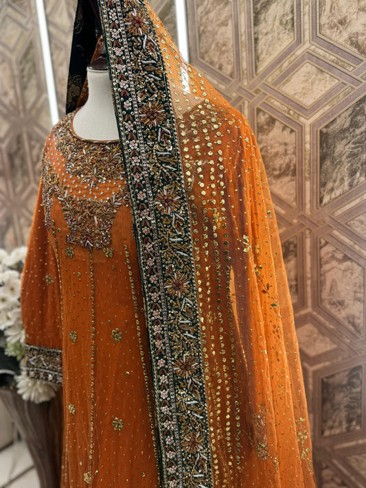 Rust Radiance – Khaadi Net Bridesmaid Dress