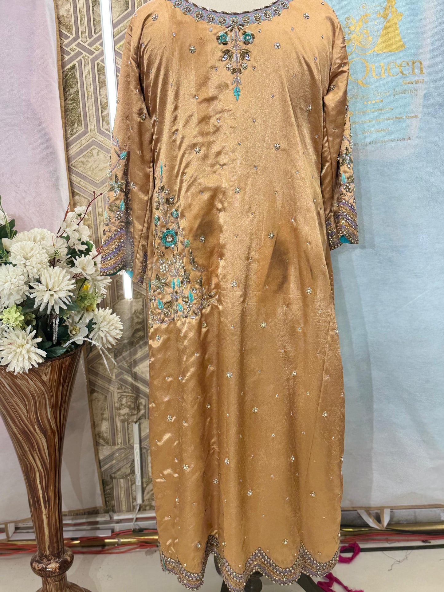 ✨Golden Whisper - A Partywear bridesmaid Dress