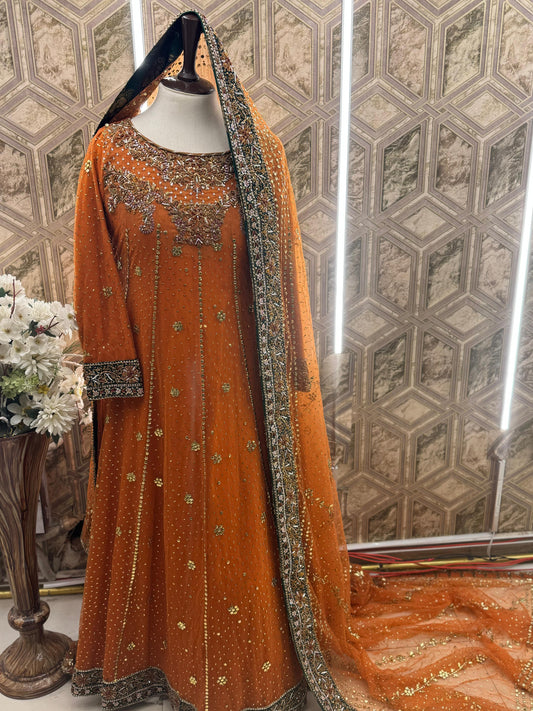 Rust Radiance – Khaadi Net Bridesmaid Dress