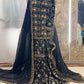 Regal Charm – A Handcrafted Black Velvet Bridesmaid Garara with Shiffon Dupatta