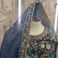 Regal Charm – A Handcrafted Black Velvet Bridesmaid Garara with Shiffon Dupatta