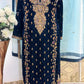 Regal Teal – A Velvet Bridesmaid Dress with Pure Zardozi