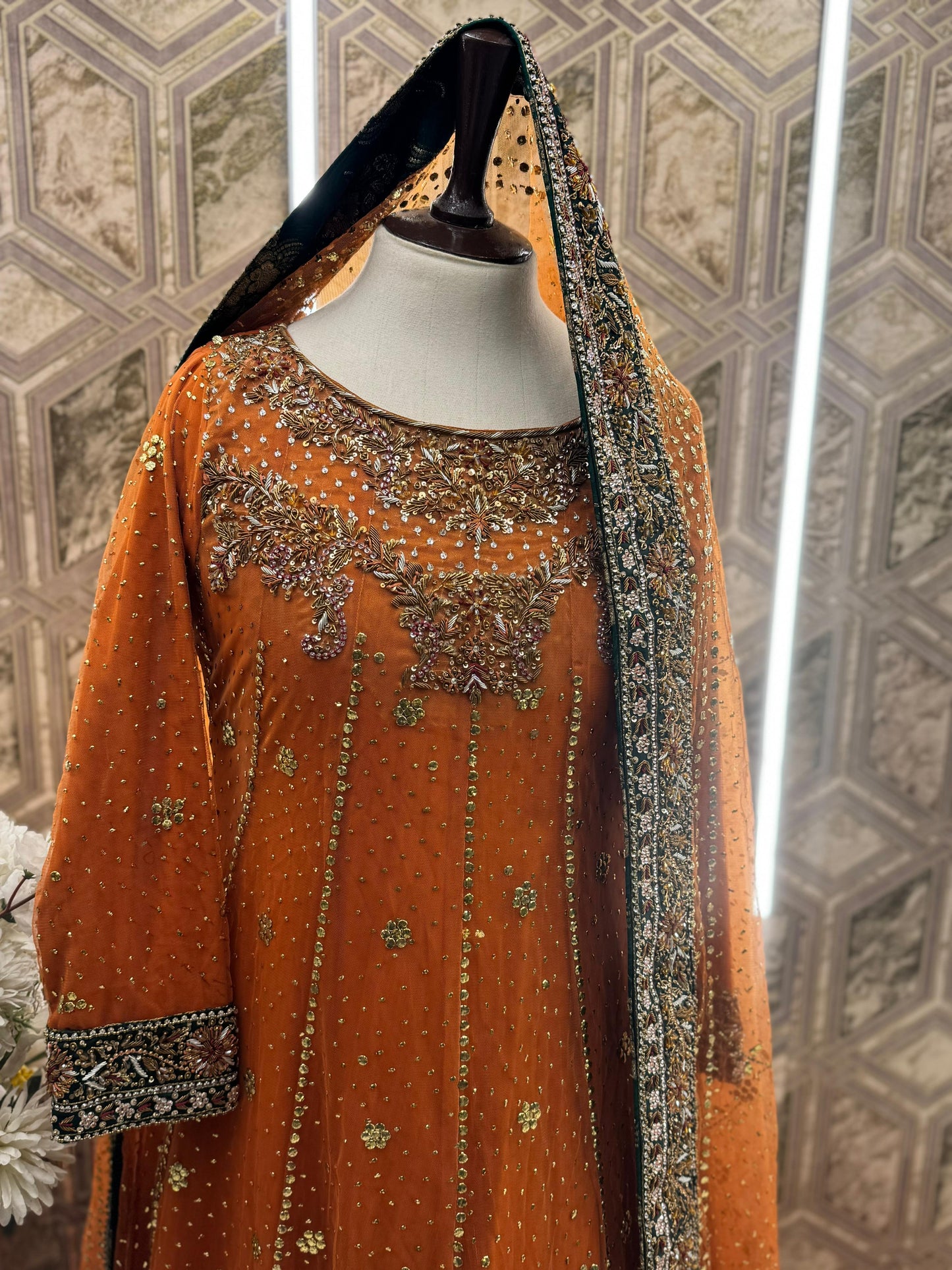 Rust Radiance – Khaadi Net Bridesmaid Dress