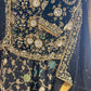 Regal Charm – A Handcrafted Black Velvet Bridesmaid Garara with Shiffon Dupatta