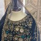 Regal Charm – A Handcrafted Black Velvet Bridesmaid Garara with Shiffon Dupatta
